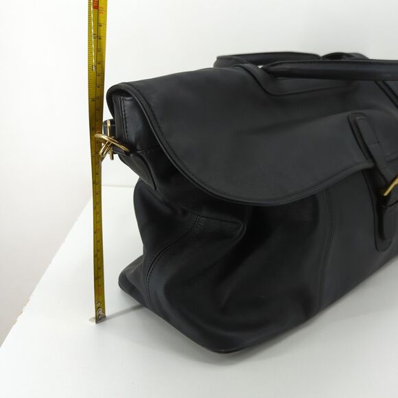 COACH Leather Weekender Duffel Gym Shoulder Bag Black Travel 1995 K5B-0522 VTG - Picture 5 of 11